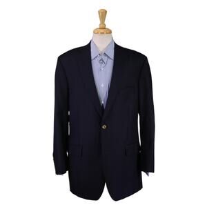 Southwick Current Model Navy Blue Wool Fleece 2-Btn Blazer Jacket 42R